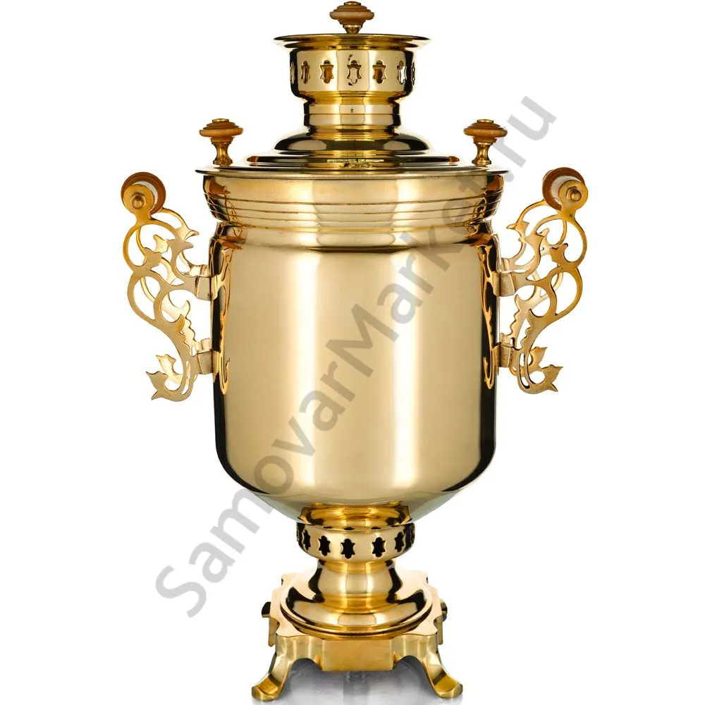 Самовар на дровах 5 литров формы «Банка гладкая», золотой Самовар на дровах 5 литров формы «Банка гладкая», золотой