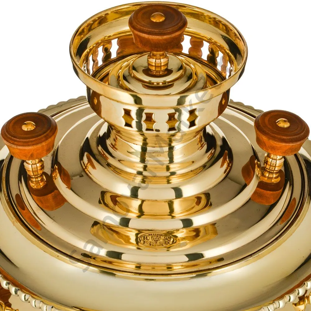 Самовар антикварный на дровах 6 литров формы «Рюмка гранная» Н.А. Воронцова, золотой Самовар антикварный на дровах 6 литров формы «Рюмка гранная» Н.А. Воронцова, золотой