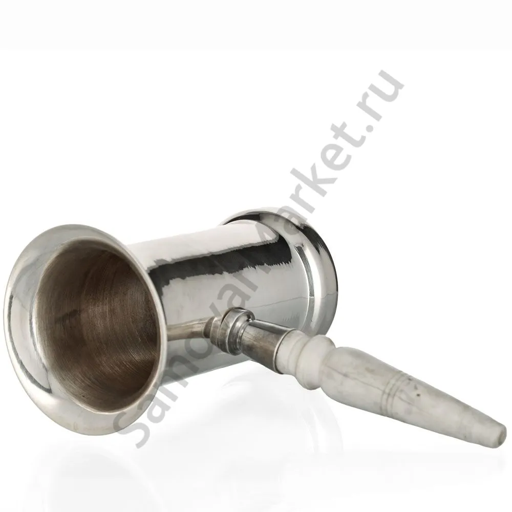 Самовар антикварный на дровах 3 литра формы «Рюмка» Братьев Петровых,фурнитура кость,посеребрённый 