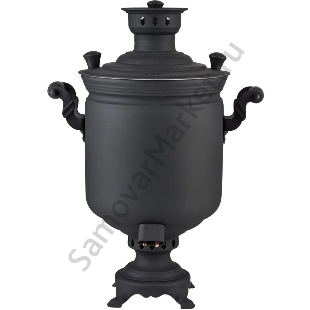 Самовар комбинированный 7 литров формы «Банка», категория «Эксклюзив», «Графит»