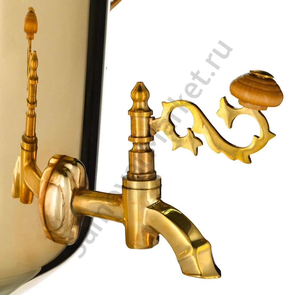 Самовар на дровах 5 литров формы «Банка гладкая», золотой Самовар на дровах 5 литров формы «Банка гладкая», золотой