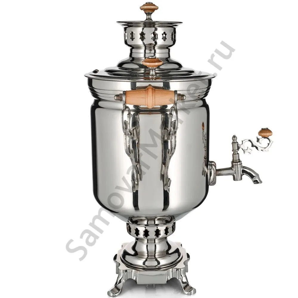 Самовар на дровах 5 литров формы «Банка гладкая», серебристый Самовар на дровах 5 литров формы «Банка гладкая», серебристый