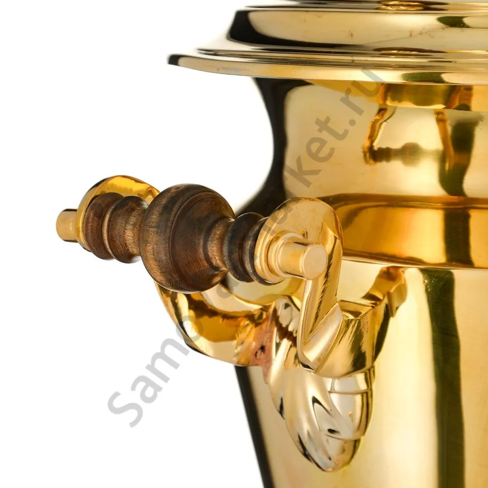 Самовар антикварный на дровах 3,5 литра формы «Рюмка» Н.А. Воронцова, золотой  Самовар антикварный на дровах 3,5 литра формы «Рюмка» Н.А. Воронцова, золотой