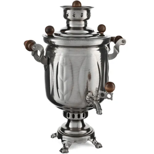 Самовар на дровах 5 литров формы «Банка с листьями», категория «Дачный» Самовар на дровах 5 литров формы «Банка с листьями», категория «Дачный»