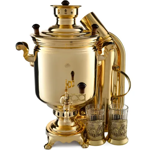 Самовар на дровах 7 литров формы «Банка» в наборе из 7 предметов Самовар на дровах 7 литров формы «Банка» в наборе из 7 предметов