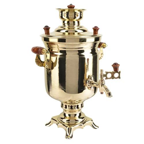 Самовар на дровах 2,8 литра формы «Банка», золотой, категория «Люкс» Самовар на дровах 2,8 литра формы «Банка», золотой, категория «Люкс»