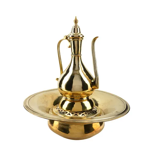 Умывальник с чашей, антикварный для умывания и мытья рук, латунный Умывальник с чашей, антикварный для умывания и мытья рук, латунный