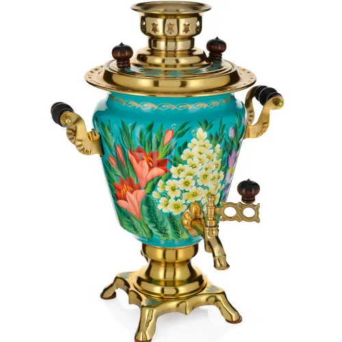 Самовар электрический 3 литра с художественной росписью «Весенние цветы в золоте» формы «Рюмка» Самовар электрический 3 литра с художественной росписью «Весенние цветы в золоте» формы «Рюмка»