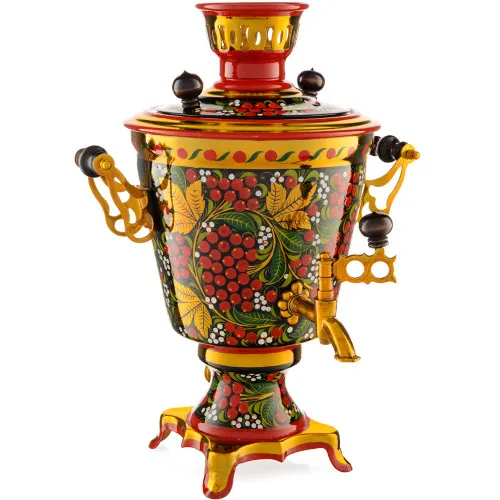 Самовар электрический 3 литра с художественной росписью «Рябина в зелени» формы «Рюмка гладкая» Самовар электрический 3 литра с художественной росписью «Рябина в зелени» формы «Рюмка гладкая»