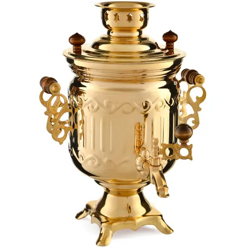 Самовар электрический 3 литра формы «Банка гранная», золотой, категория «Стандарт» Самовар электрический 3 литра формы «Банка гранная», золотой, категория «Стандарт»