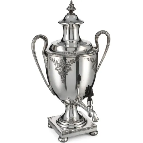 Самовар сервировочный, антикварный 2,4 литра «Ампир», серебрение Самовар сервировочный, антикварный 2,4 литра «Ампир», серебрение