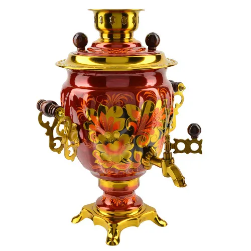 Самовар электрический 3 литра с художественной росписью «Хохлома» формы «Жёлудь» Самовар электрический 3 литра с художественной росписью «Хохлома» формы «Жёлудь»