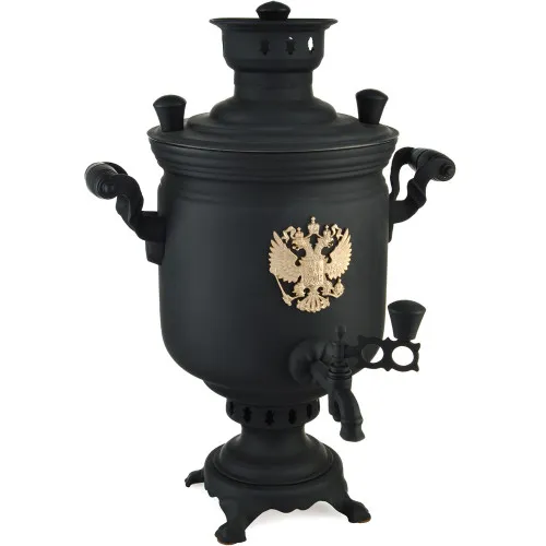 Самовар на дровах 5 литров формы «Банка с гербом РФ», категория «Эксклюзив», «Графит» Самовар на дровах 5 литров формы «Банка с гербом РФ», категория «Эксклюзив», «Графит»