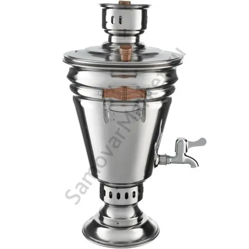 Самовар на дровах 5 литров формы «Конус», нержавеющая сталь, серебристый Самовар на дровах 5 литров формы «Конус», нержавеющая сталь, серебристый