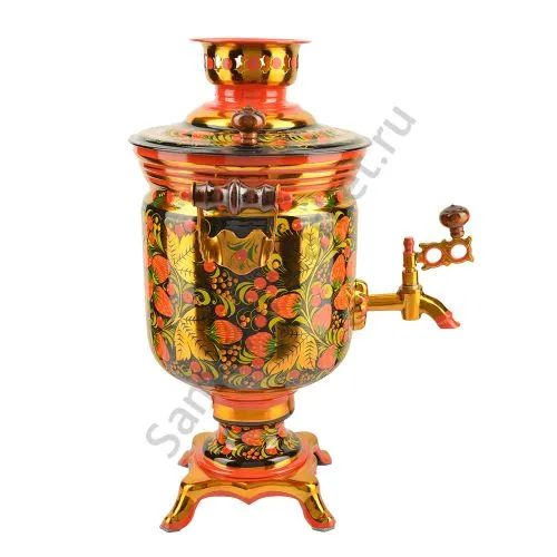 Самовар электрический 3 литра с художественной росписью «Клубника в зелени №2» формы «Банка» Самовар электрический 3 литра с художественной росписью «Клубника в зелени №2» формы «Банка»