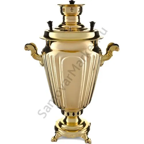 Самовар на дровах 7 литров формы «Рюмка гранная», литьё, золотой, категория «Дачный» Самовар на дровах 7 литров формы «Рюмка гранная», литьё, золотой, категория «Дачный»
