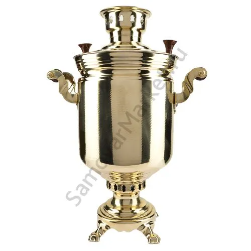 Самовар на дровах 5 литров формы «Банка с вибронакаткой», золотой, категория «Люкс» Самовар на дровах 5 литров формы «Банка с вибронакаткой», золотой, категория «Люкс»