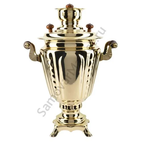 Самовар на дровах 2,8 литра формы «Рюмка», золотой, категория «Люкс» Самовар на дровах 2,8 литра формы «Рюмка», золотой, категория «Люкс»