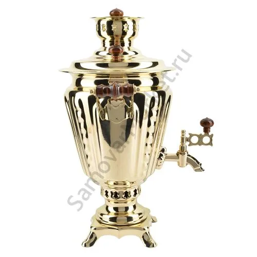 Самовар на дровах 2,8 литра формы «Рюмка», золотой, категория «Люкс» Самовар на дровах 2,8 литра формы «Рюмка», золотой, категория «Люкс»