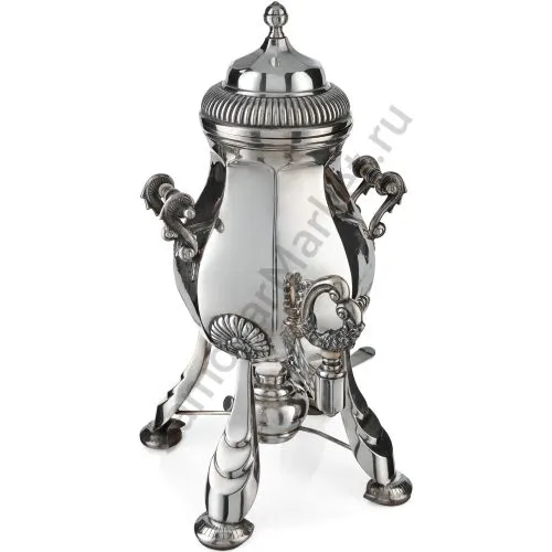 Бульотка антикварная 2,5 литра «Мастодонт» в комплекте с подносом, серебрение  Бульотка антикварная 2,5 литра «Мастодонт» в комплекте с подносом, серебрение