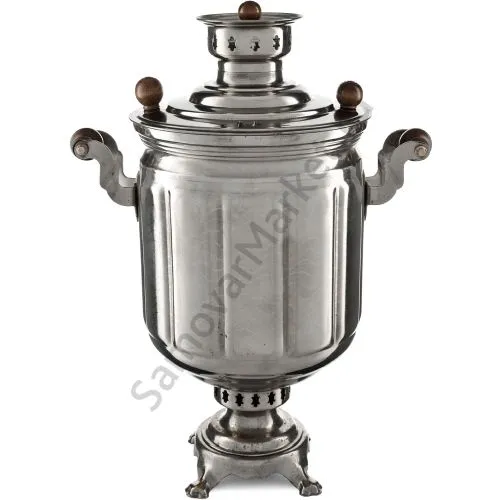 Самовар на дровах 8 литров формы «Банка гранная», серебристый, категория «Дачный» Самовар на дровах 8 литров формы «Банка гранная», серебристый, категория «Дачный»