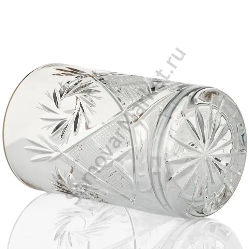 Стакан для подстаканника хрустальный «Мельница» с золотой окантовкой Стакан для подстаканника хрустальный «Мельница» с золотой окантовкой