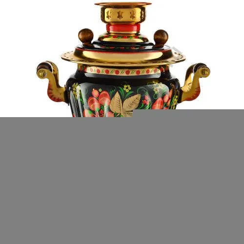 Самовар электрический 3 литра с худ. росписью «Хохлома с ягодами в зелени №2» формы «Рюмка» Самовар электрический 3 литра с худ. росписью «Хохлома с ягодами в зелени №2» формы «Рюмка»