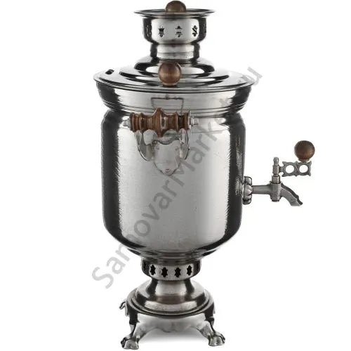 Самовар на дровах 5 литров формы «Банка с вибронакаткой», серебристый, категория «Дачный» Самовар на дровах 5 литров формы «Банка с вибронакаткой», серебристый, категория «Дачный»