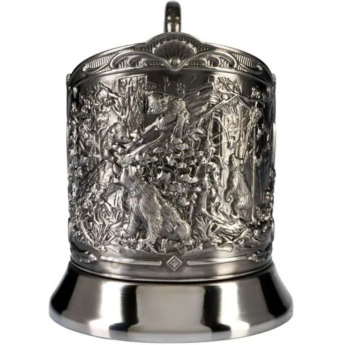 Подстаканник никелированный с чернью «Мишки в лесу» Подстаканник никелированный с чернью «Мишки в лесу»