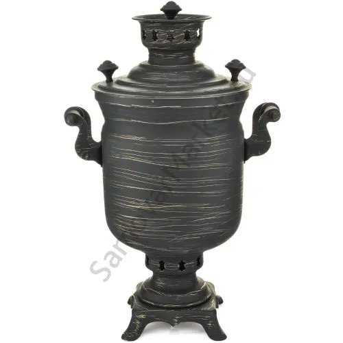 Самовар на дровах 2,8 литра формы «Банка» золотые нити в патине, категория «Эксклюзив» Самовар на дровах 2,8 литра формы «Банка» золотые нити в патине, категория «Эксклюзив»