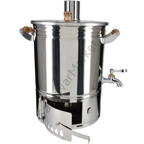 Самовар на дровах туристический 10 литров формы «Банка» с трубой, нержавеющая сталь, серебристый Самовар на дровах туристический 10 литров формы «Банка» с трубой, нержавеющая сталь, серебристый