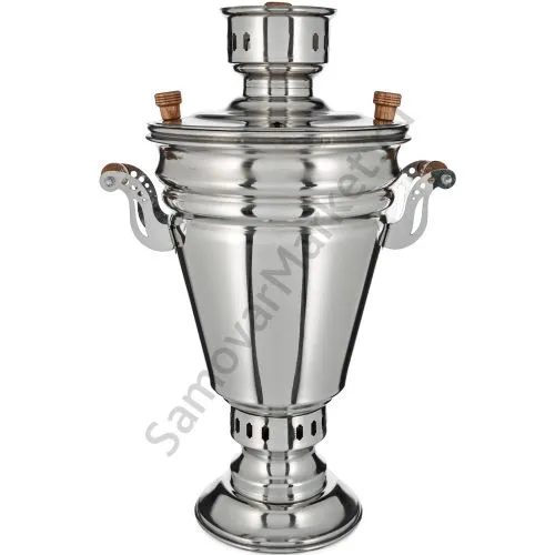 Самовар на дровах 5 литров формы «Конус», нержавеющая сталь, серебристый  Самовар на дровах 5 литров формы «Конус», нержавеющая сталь, серебристый