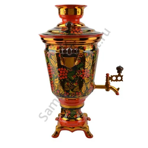 Самовар электрический 4 литра с художественной росписью «Рябина в зелени» формы «Рюмка» Самовар электрический 4 литра с художественной росписью «Рябина в зелени» формы «Рюмка»