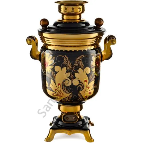 Самовар электрический 3 литра с художественной росписью «Кудрина чёрная» формы «Банка» Самовар электрический 3 литра с художественной росписью «Кудрина чёрная» формы «Банка»