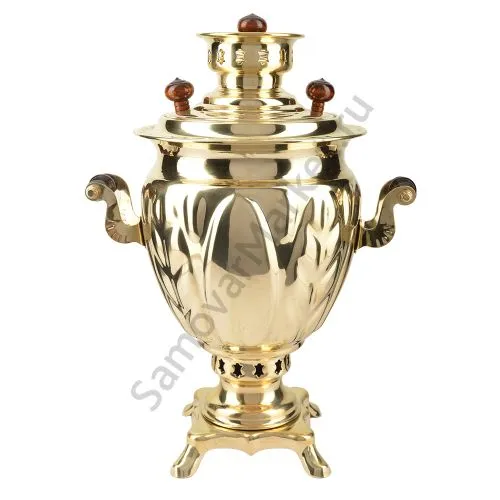 Самовар на дровах 3 литра формы «Жёлудь», золотой, категория «Люкс» Самовар на дровах 3 литра формы «Жёлудь», золотой, категория «Люкс»