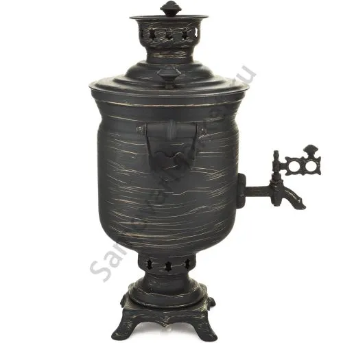 Самовар на дровах 2,8 литра формы «Банка» золотые нити в патине, категория «Эксклюзив» Самовар на дровах 2,8 литра формы «Банка» золотые нити в патине, категория «Эксклюзив»