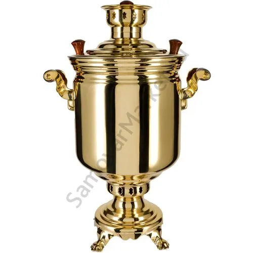 Самовар на дровах 7 литров формы «Банка», золотой, категория «Люкс» Самовар на дровах 7 литров формы «Банка», золотой, категория «Люкс»