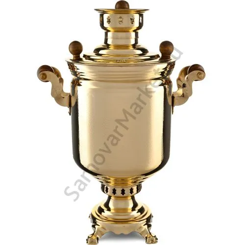 Самовар на дровах 5 литров формы «Банка с вибронакаткой», золотой, категория «Дачный» Самовар на дровах 5 литров формы «Банка с вибронакаткой», золотой, категория «Дачный»