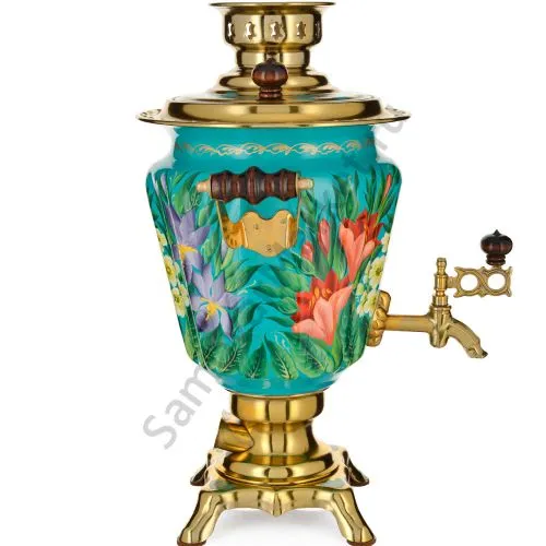 Самовар электрический 3 литра с художественной росписью «Весенние цветы в золоте» формы «Рюмка» Самовар электрический 3 литра с художественной росписью «Весенние цветы в золоте» формы «Рюмка»