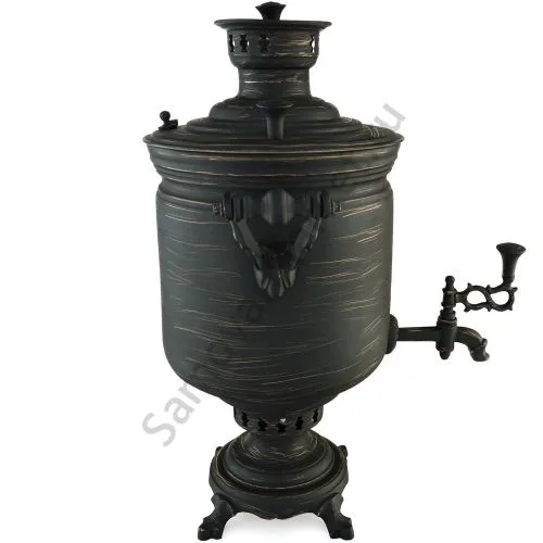 Самовар на дровах 7 литров формы «Банка», золотые нити в патине, литьё, категория «Эксклюзив» Самовар на дровах 7 литров формы «Банка», золотые нити в патине, литьё, категория «Эксклюзив»