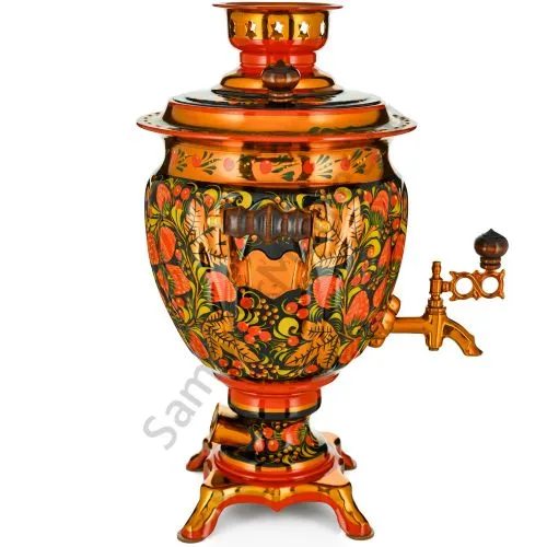 Самовар электрический 3 литра с художественной росписью «Клубника в зелени №2» формы «Жёлудь» Самовар электрический 3 литра с художественной росписью «Клубника в зелени №2» формы «Жёлудь»