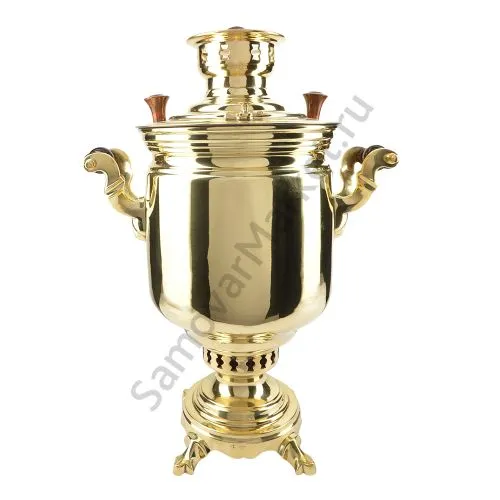 Самовар на дровах 5 литров формы «Банка», литьё, золотой, категория «Люкс» Самовар на дровах 5 литров формы «Банка», литьё, золотой, категория «Люкс»