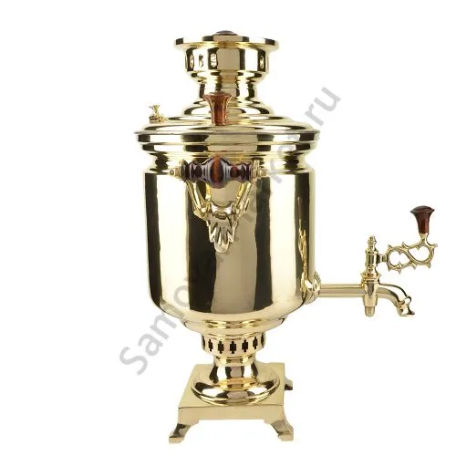 Самовар антикварный на дровах 5 литров формы «Банка», ТПЗ, литьё, золотой, категория «Люкс» Самовар антикварный на дровах 5 литров формы «Банка», ТПЗ, литьё, золотой, категория «Люкс»