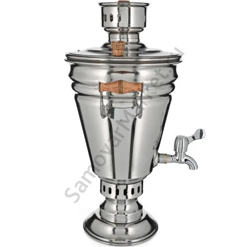 Самовар на дровах 5 литров формы «Конус», нержавеющая сталь, серебристый  Самовар на дровах 5 литров формы «Конус», нержавеющая сталь, серебристый