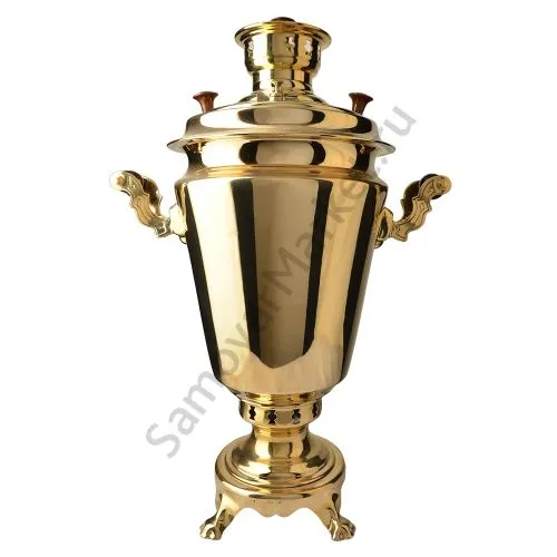 Самовар на дровах 7 литров формы «Рюмка», золотой, категория «Люкс» Самовар на дровах 7 литров формы «Рюмка», золотой, категория «Люкс»