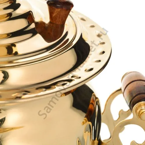 Самовар на дровах 2,7 литра формы «Овал», золотой, категория «Люкс» Самовар на дровах 2,7 литра формы «Овал», золотой, категория «Люкс»