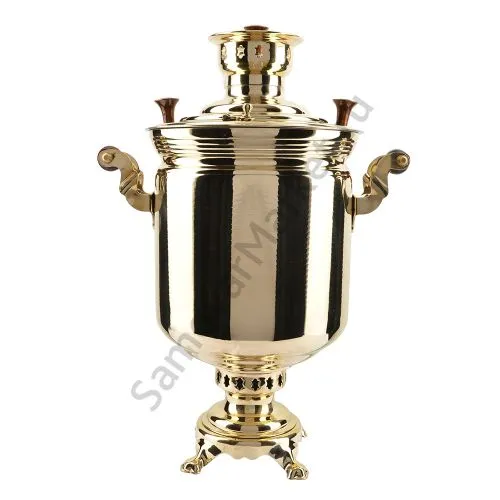 Самовар на дровах 7 литров формы «Банка с вибронакаткой», золотой, категория «Люкс» Самовар на дровах 7 литров формы «Банка с вибронакаткой», золотой, категория «Люкс»