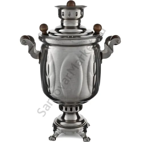 Самовар на дровах 5 литров формы «Банка с листьями», категория «Дачный» Самовар на дровах 5 литров формы «Банка с листьями», категория «Дачный»