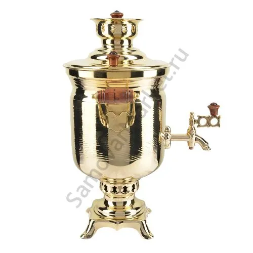 Самовар на дровах 2,8 литра формы «Банка», золотой, категория «Люкс» Самовар на дровах 2,8 литра формы «Банка», золотой, категория «Люкс»