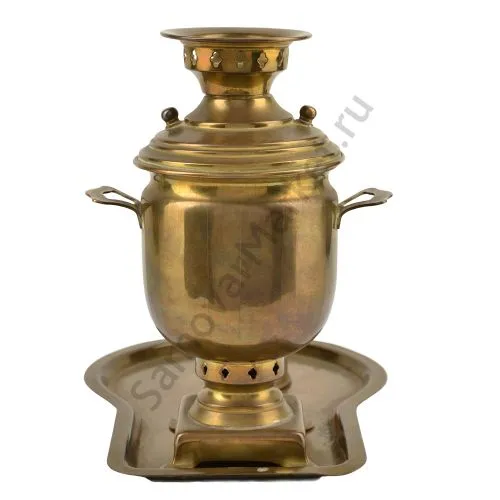 Самовар сувенирный с медалями в комплекте с капельником и подносом, патинированный Самовар сувенирный с медалями в комплекте с капельником и подносом, патинированный